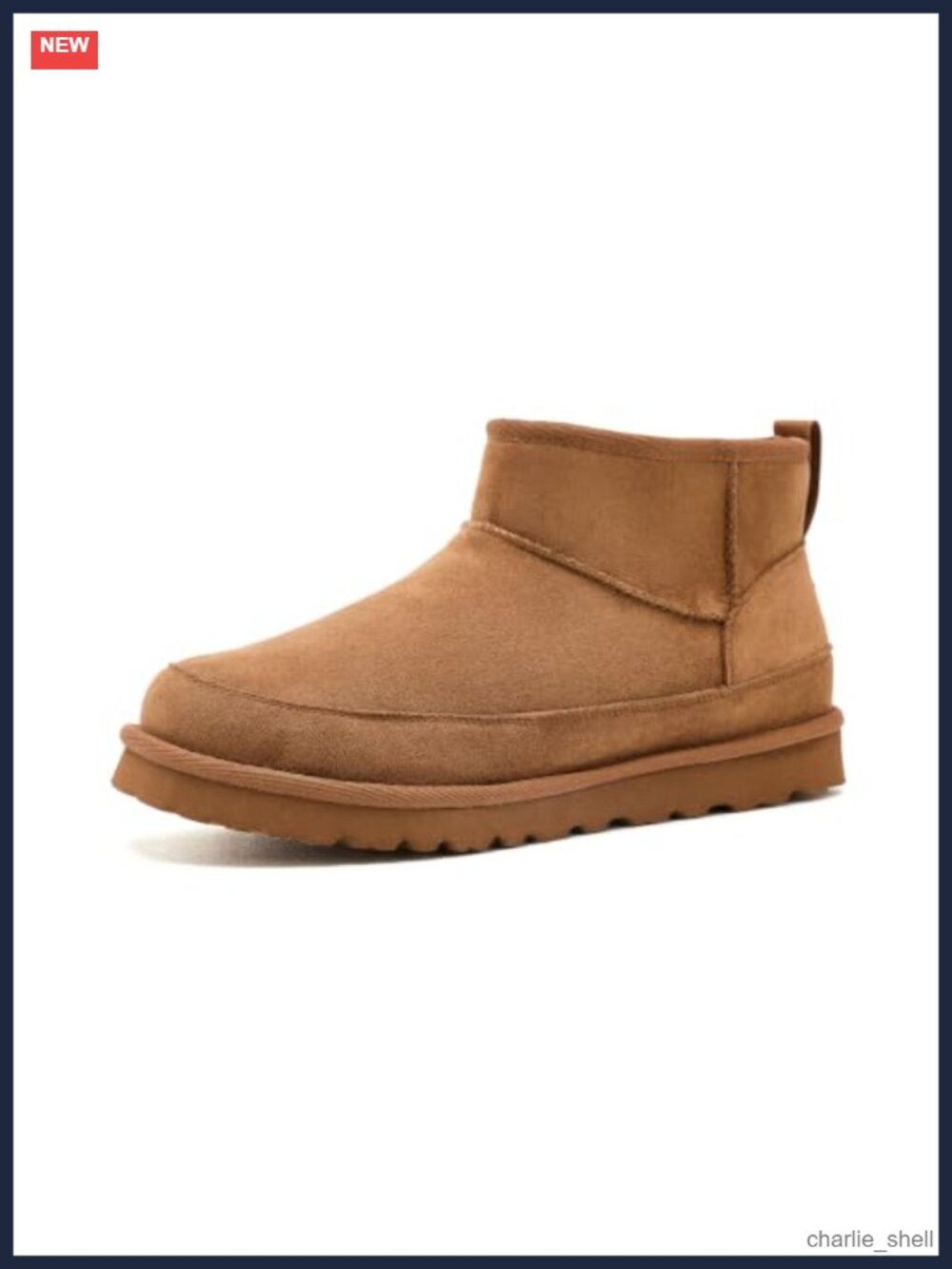 Mens Faux Suede Ankle Boots Faux Fur Lined Round Toe